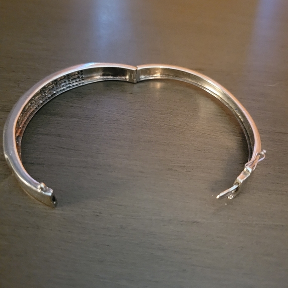 1 1/2ct princess cut and round natural diamond bangle bracelet - Picture 3 of 5